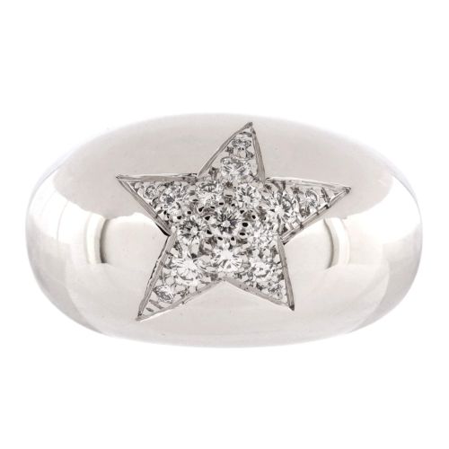 Comete Band Ring 18K White Gold with Diamonds