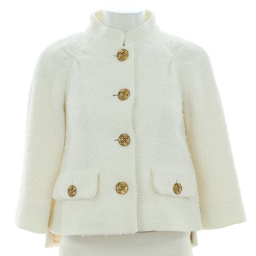 Women's Two Pocket Stand Collar Jacket Tweed