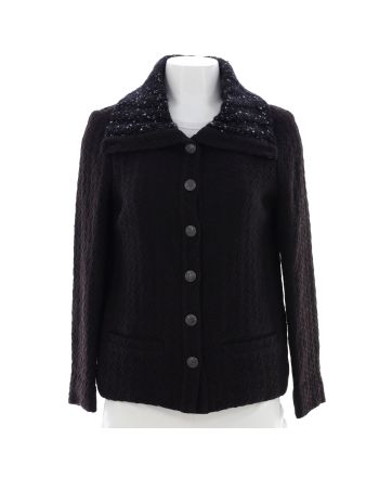 Women's Button Up Jacket Wool with Tweed