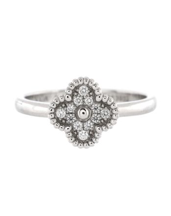 Sweet Alhambra Ring 18K White Gold and Diamonds