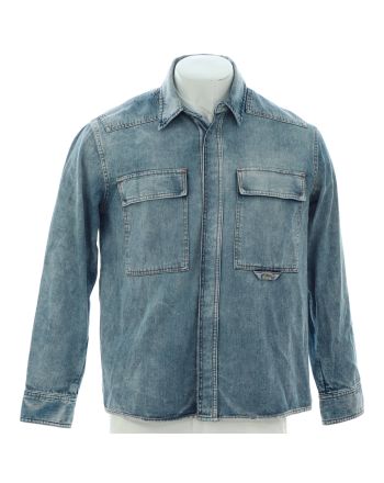 Men's Front Pocket Shirt Jacket Denim