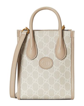 Gucci Mini Tote Bag With Interlocking G Cream