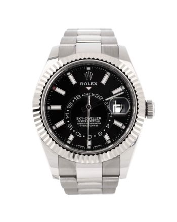Sky-Dweller Oyster Perpetual Chronometer Black Automatic Watch Stainless Steel and White Gold 42